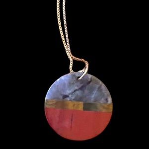 Stone Pendant with a 17” Gold Chain